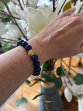 Load image into Gallery viewer, Blue Lapis CZ Pave Starburst Stretch Bracelet - minadjewelry
