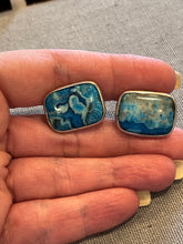 Load image into Gallery viewer, Ocean Blue Agate Cufflinks - minadjewelry
