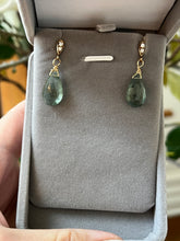 Load image into Gallery viewer, Green Moss Aquamarine Briolle Earrings
