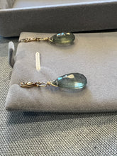 Load image into Gallery viewer, Green Moss Aquamarine Briolle Earrings
