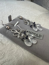Load image into Gallery viewer, White Topaz Briolette &amp; Iolite Chandelier Earrings - minadjewelry
