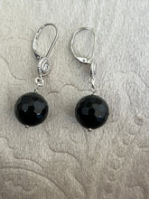 Load image into Gallery viewer, Onyx Dangling Earrings - minadjewelry
