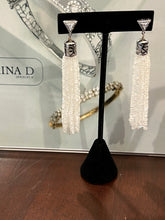 Load image into Gallery viewer, Long Tassle Moonstone Statement Earrings
