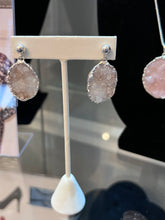 Load image into Gallery viewer, Large Oval Druzy Sterling Silver Earrings

