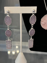 Load image into Gallery viewer, Amethyst Triple Druzy Dangling Earrings
