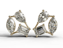 Load image into Gallery viewer, Fancy Shapes Diamond Stud Statement Earrings
