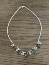 Load image into Gallery viewer, Green Moss Aquamarine &amp; White Topaz Briolle Necklace
