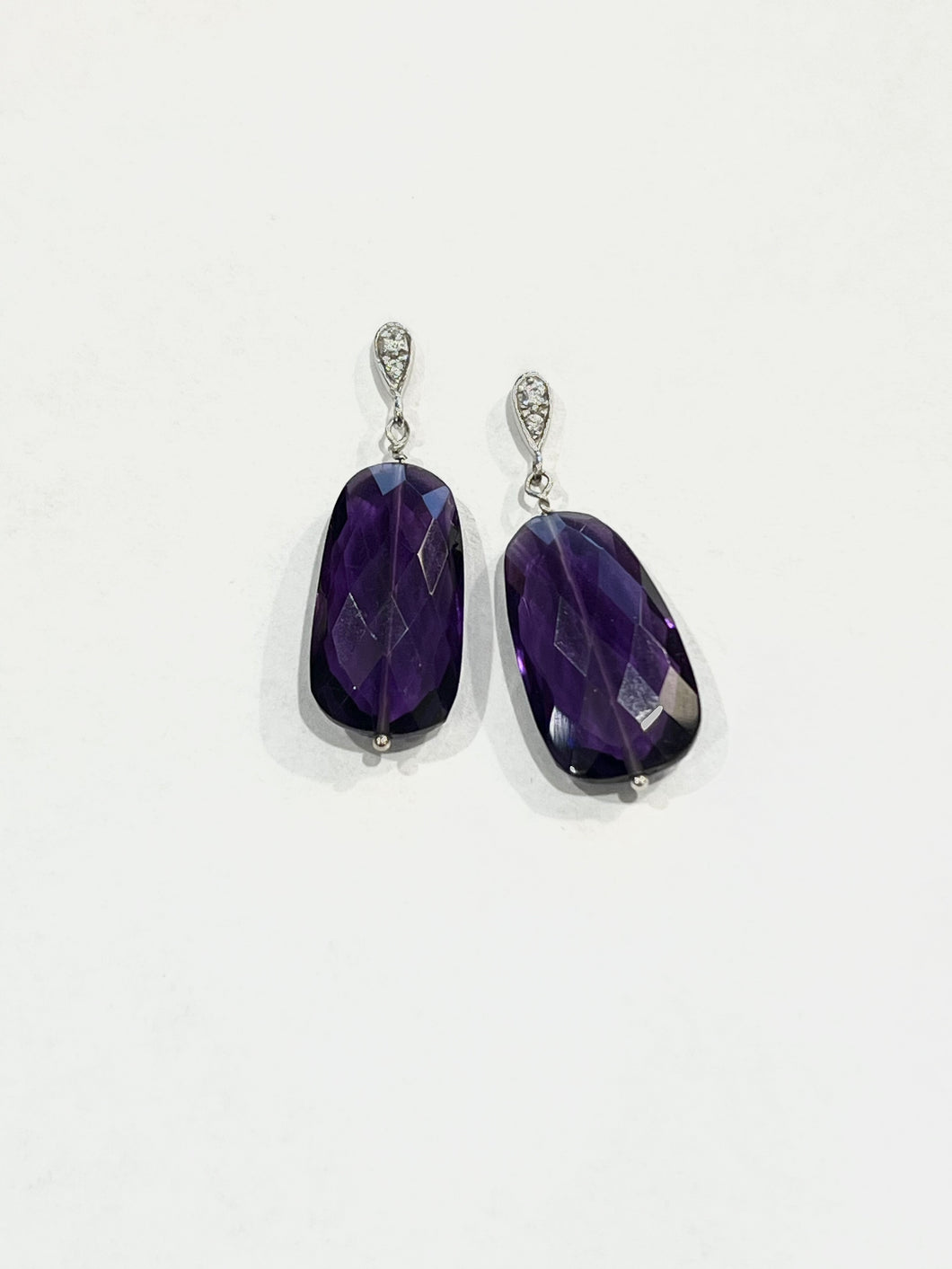 Amethyst Rectangle Earrings