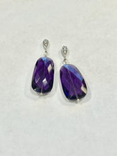 Load image into Gallery viewer, Amethyst Rectangle Earrings
