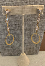 Load image into Gallery viewer, Long Dangling CZ Vermeil MQ &amp; TR Earrings
