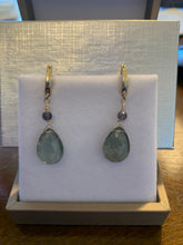 Load image into Gallery viewer, Green Moss Aquamarine Dangling Earrings - minadjewelry
