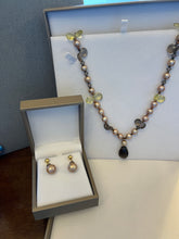 Load image into Gallery viewer, Smoky Quartz, Lemon Quartz Champagne Pearl Pendant Necklace - minadjewelry
