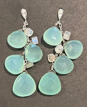 Load image into Gallery viewer, Chalcedony Briolle Cluster Earrings - minadjewelry
