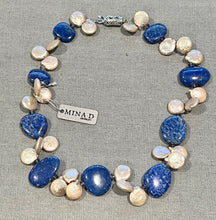 Load image into Gallery viewer, Blue Lapis and Keshi Pearl Necklace
