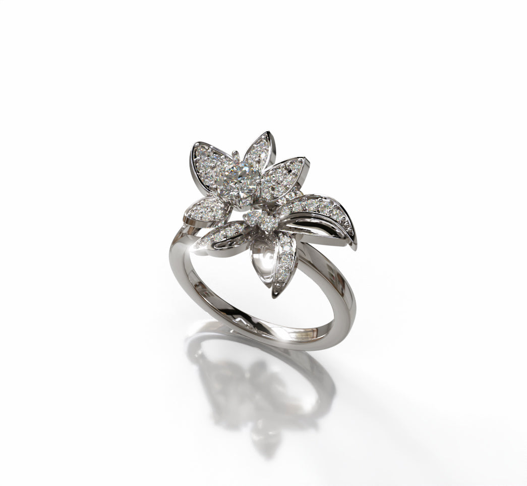 Diamond Flower Ring