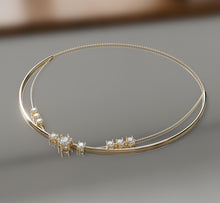Load image into Gallery viewer, Diamond Necklace with Double Row and Chain Accent

