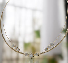 Load image into Gallery viewer, Diamond Necklace with Double Row and Chain Accent
