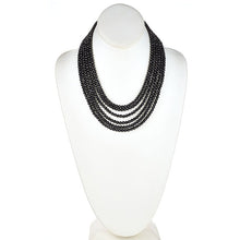 Load image into Gallery viewer, Seven Row  Black Spinel Necklace
