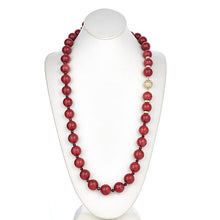 Load image into Gallery viewer, Cranberry Agate Necklace with Cubic Zirconia Accent - minadjewelry
