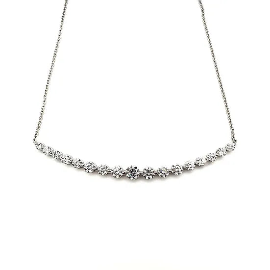 Mina D Fine Jewelry seventeen stone diamond bar necklace