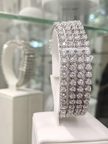 Mina D Fine Jewelry statement four row diamond tennis bracelet