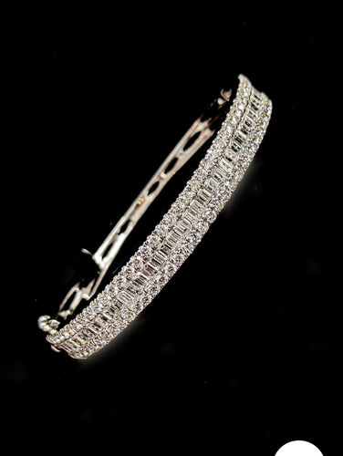 Mina D fine jewelry emerald cut diamond bangle bracelet