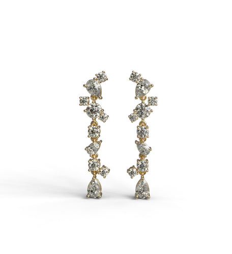 mina d fine jewelry Fancy shapes Drop Diamond Dangle Earrings