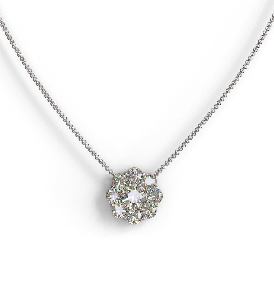 Mina d fine jewelry diamond halo pendant necklace