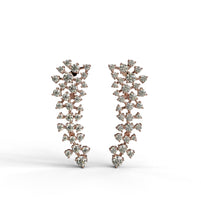 Load image into Gallery viewer, mina d fine jewelry long diamond cluster earrings 
