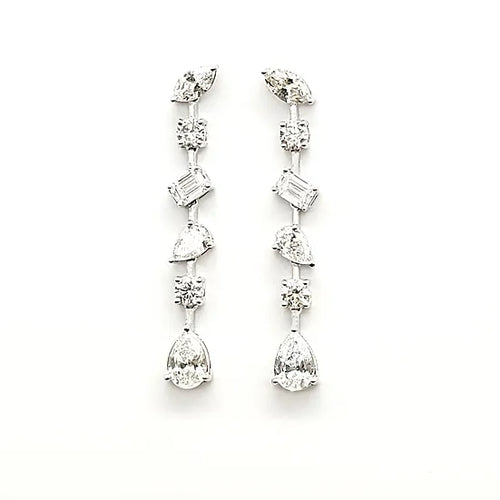 Mixed fancy shape diamond drop earrings