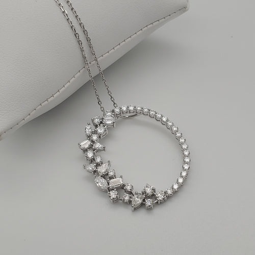 Oval Shape Diamond Pendant Necklace