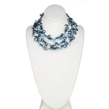 Load image into Gallery viewer, Pearl &amp; Blue Topaz Statement Necklace - minadjewelry
