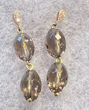 Load image into Gallery viewer, Smoky Quartz Double Barrell Earrings - minadjewelry
