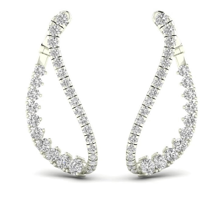 Diamond Inside & Out Hoop Earrings