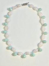 Load image into Gallery viewer, Faceted Rose Quartz and Amazonite Briolle Necklace - minadjewelry
