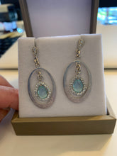 Load image into Gallery viewer, Sterling Silver CZ &amp; Blue Quartz Drop Earrings - minadjewelry
