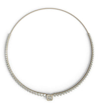 Load image into Gallery viewer, Princess cut diamond center tennis necklace
