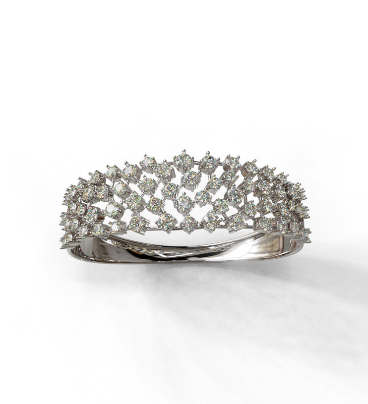 Diamond Cluster Statement Bangle