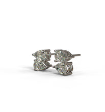 Load image into Gallery viewer, Two Pear Shape diamonds stud earrings
