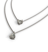 Load image into Gallery viewer, Double Row Heart &amp; Pear Shape Diamond Necklace
