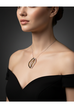 Load image into Gallery viewer, Black &amp; White Diamond Marquise Pendant Model
