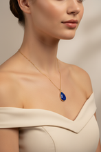 Load image into Gallery viewer, Blue Chalcedony Teardrop Pendant Model
