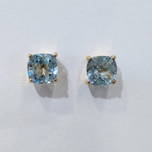 Load image into Gallery viewer, Blue Topaz Cushion Cut Earrings
