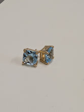 Load image into Gallery viewer, Blue Topaz Cushion Cut Earrings
