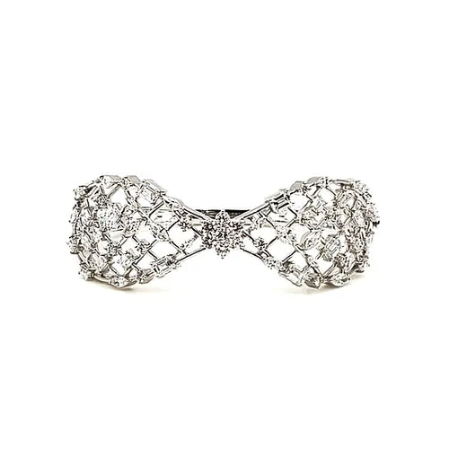  Bowtie Diamond Bangle Bracelet 