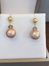 Load image into Gallery viewer, Champagne Pearl &amp; Smoky Quartz Earrings
