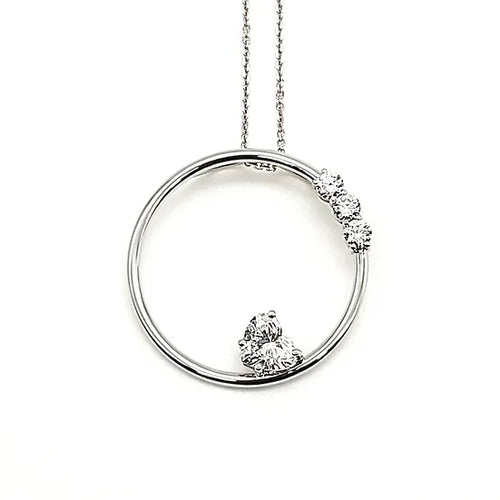 circle diamond pendant with hs diamond and round diamonds