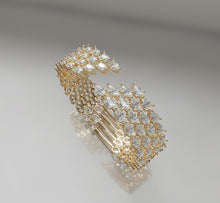 Load image into Gallery viewer, Pear Shape Diamond Statement Cluster Bangle
