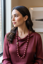 Load image into Gallery viewer, Cranberry agate necklace worn long
