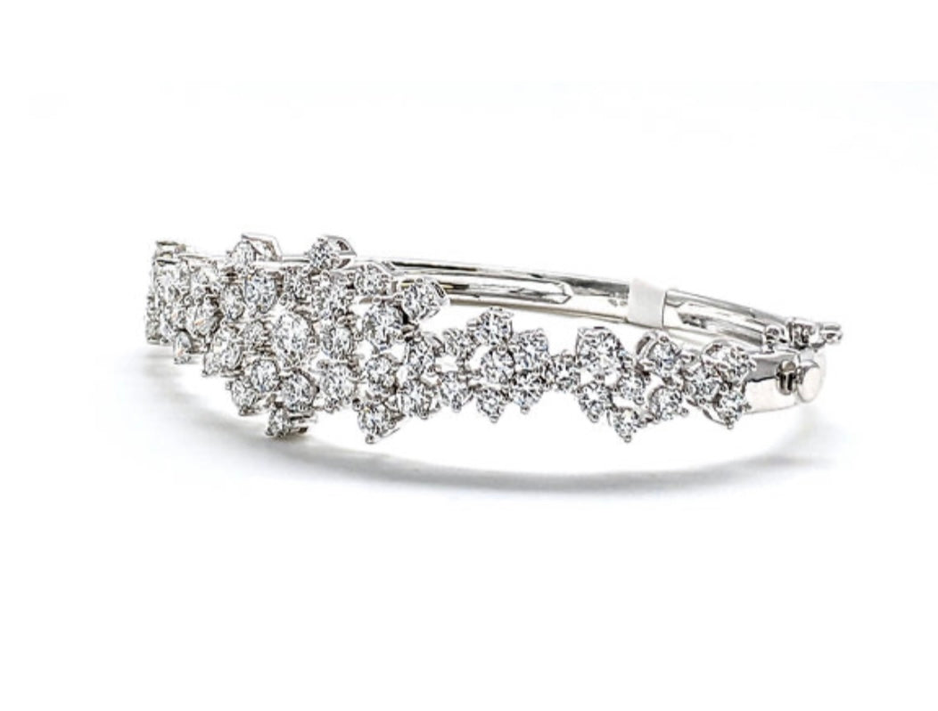 diamond cluster fancy bangle